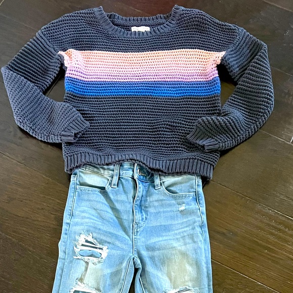 Abercrombie striped cotton crew neck sweater, XS - Picture 2 of 7